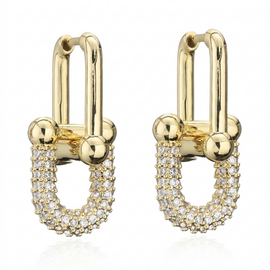 Noir Link Drop Earring