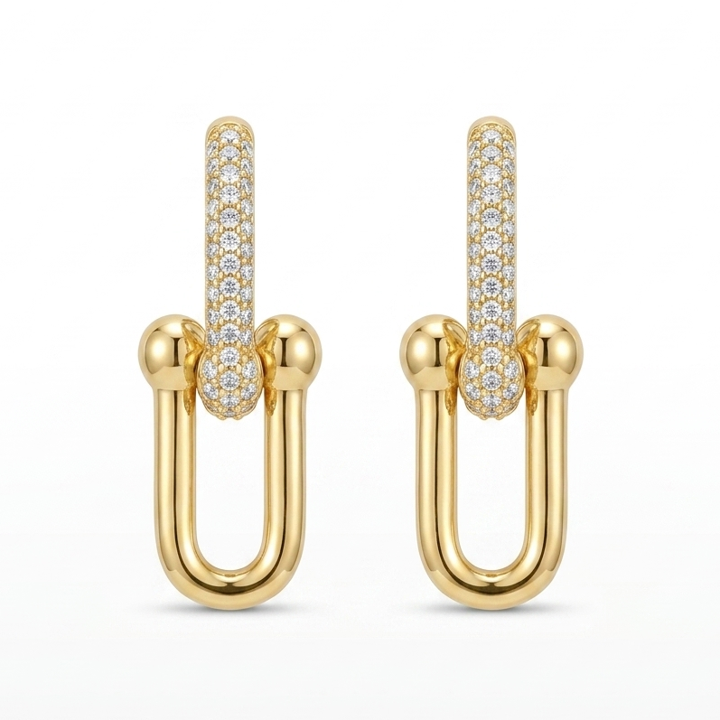 Noir Mini Pavé Link Earring