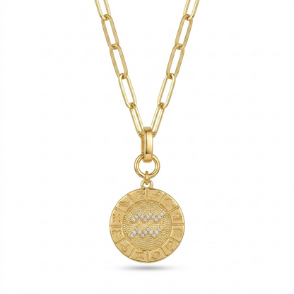 Orbital Zodiac Coin Pendant