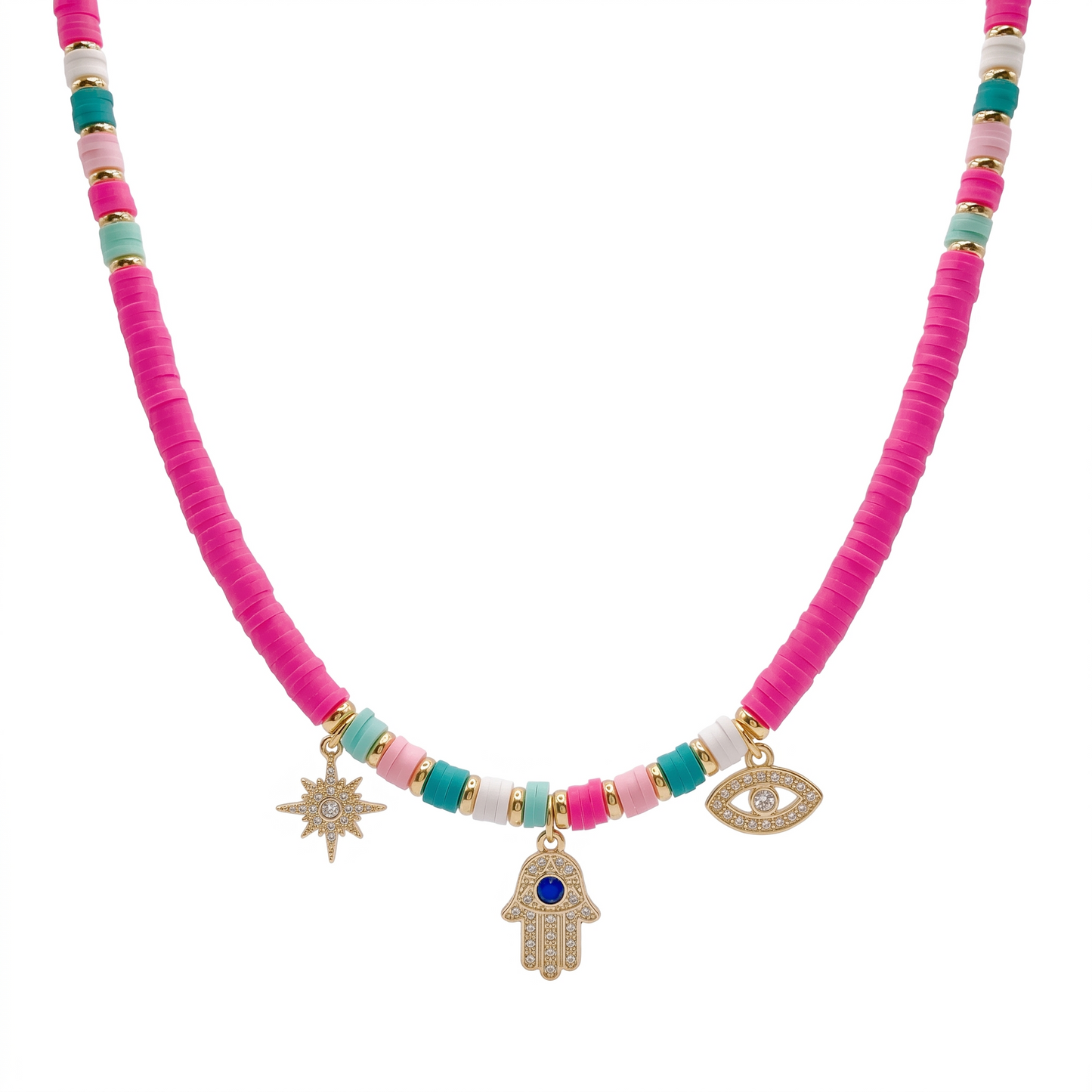 Solara Charm Beaded Necklace