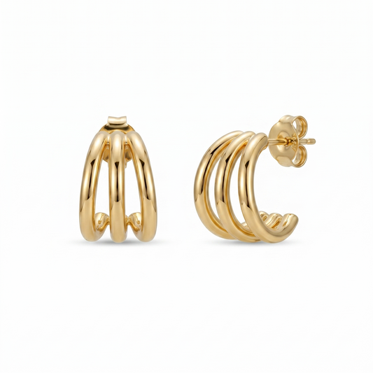 Solene Triple Bar Studs