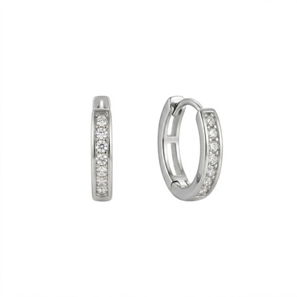 Solene CZ Open-Back Huggie Hoops