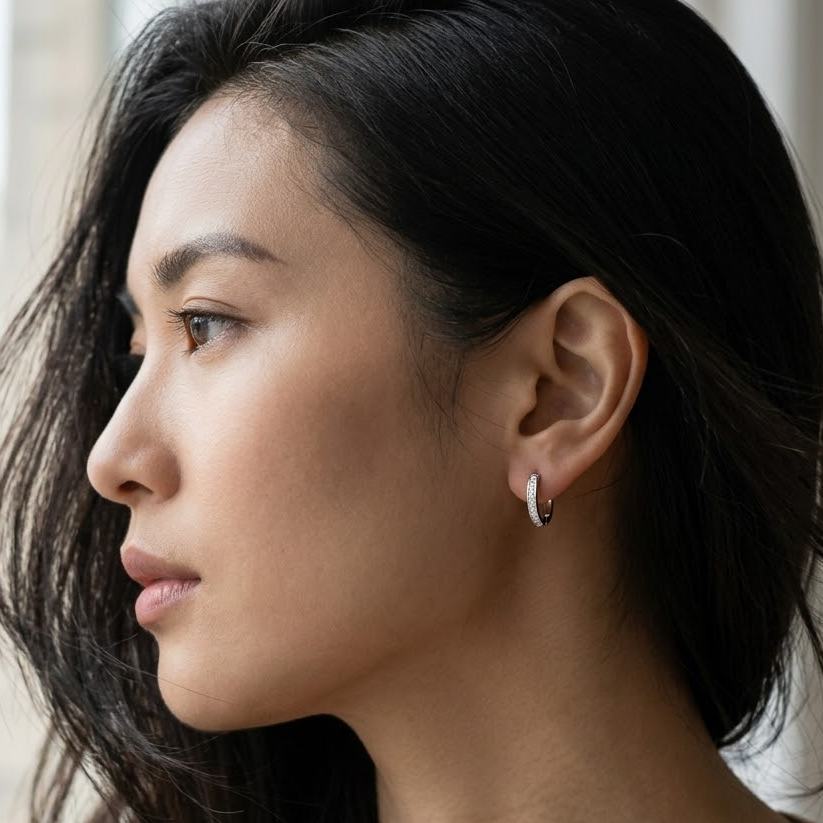 Solene Channel Pavé Hoops