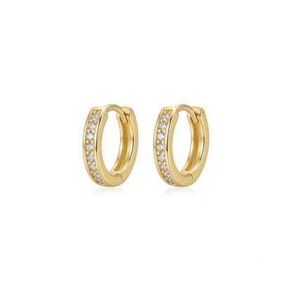 Solene Channel Pavé Mini Hoops