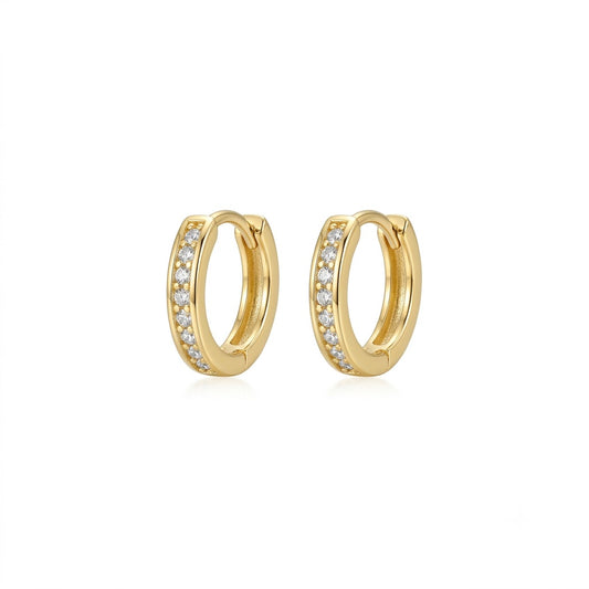 Solene Channel Pavé Mini Hoops