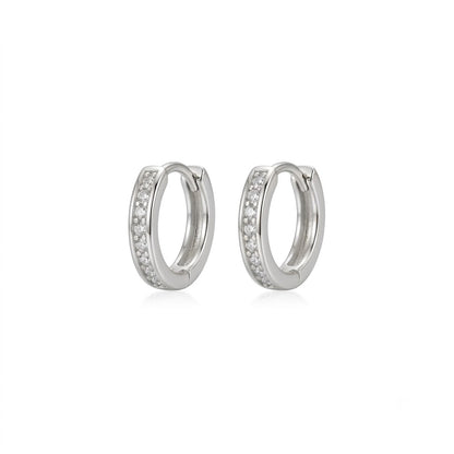 Solene Channel Pavé Mini Hoops
