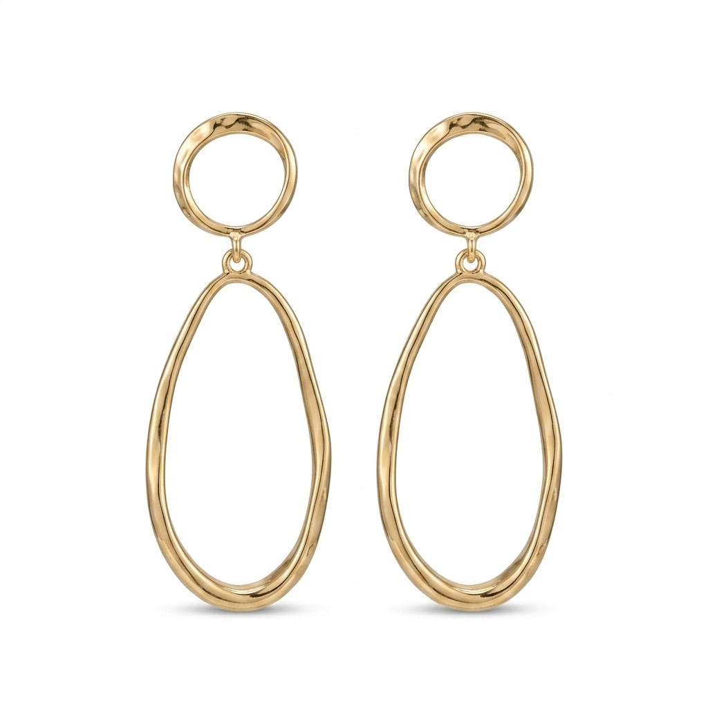 Solene Oval Drop Earrings