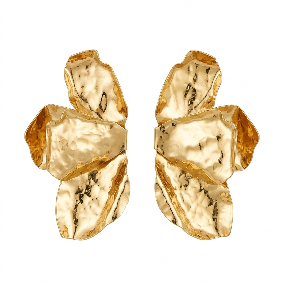 Verde Molten Leaf Earrings