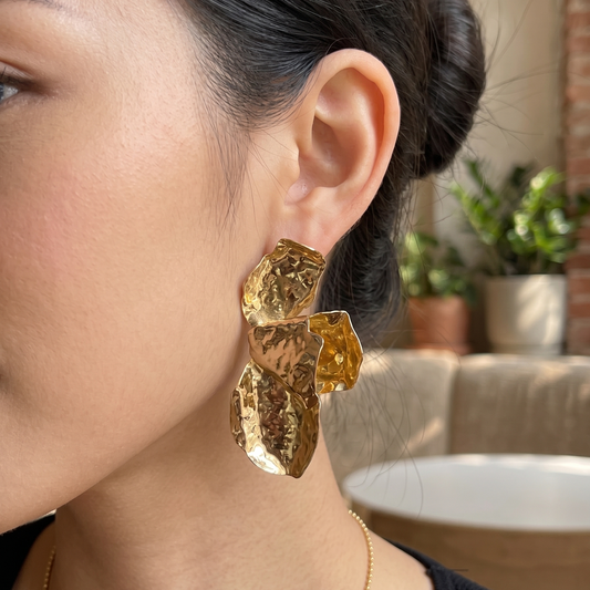 Verde Molten Leaf Earrings