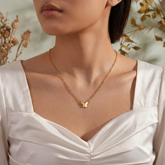Verde Butterfly Cable Chain Necklace