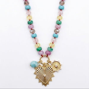 Vera Beaded Heart Necklace