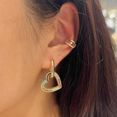 The Single Heart starburst Earing