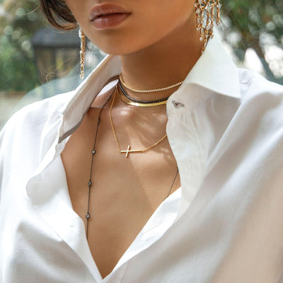 Side Cross Necklace - ShopHannaLee