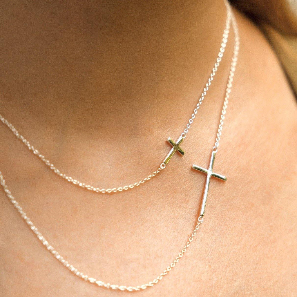 Mini Side Cross Necklace - ShopHannaLee
