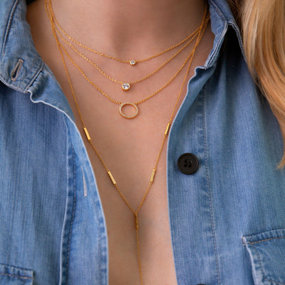 Open Circle Crystal Necklace - ShopHannaLee