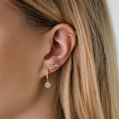 Pave Disc CZ Huggies - ShopHannaLee