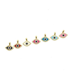 Enamel Evil Eye with Crystal Pendant - ShopHannaLee