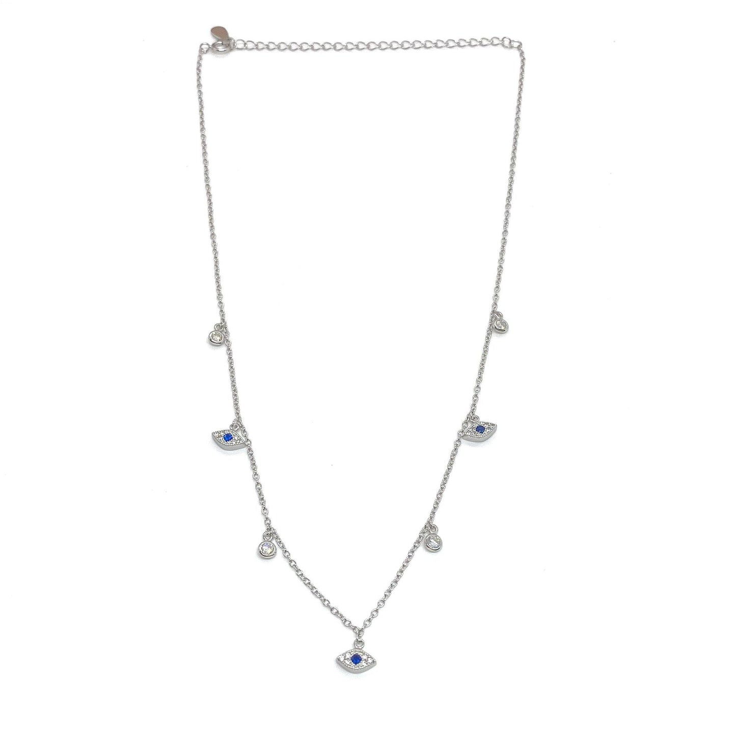 Floating Pavé Evil Eye with Crystal Necklace - ShopHannaLee