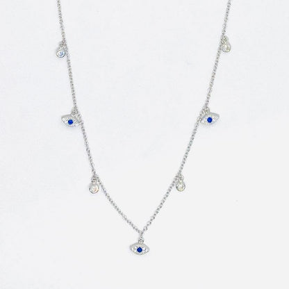 Floating Pavé Evil Eye with Crystal Necklace - ShopHannaLee