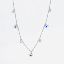 Load image into Gallery viewer, Floating Pavé Evil Eye with Crystal Necklace - ShopHannaLee