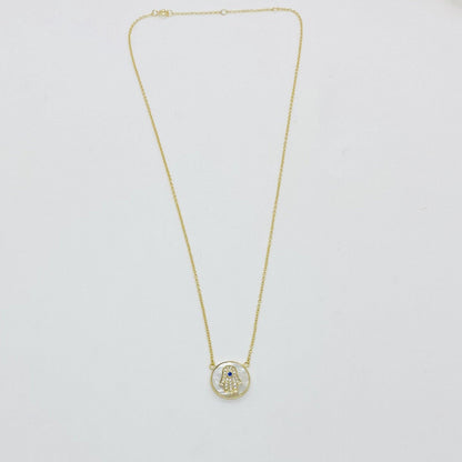 Studded Mother of Pearl Hamsa Necklace - ShopHannaLee