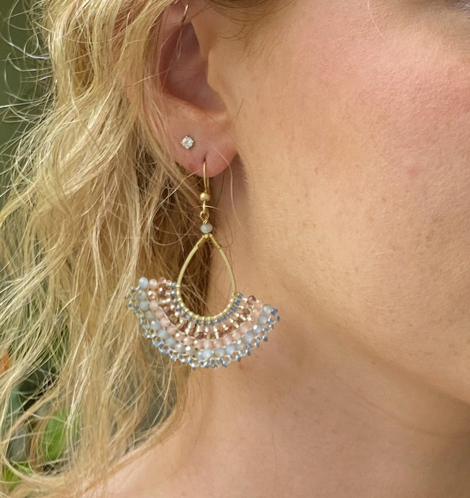 Beaded Fan Earrings - ShopHannaLee