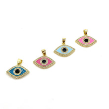 Load image into Gallery viewer, Enamel Evil Eye with Crystal Pendant - ShopHannaLee