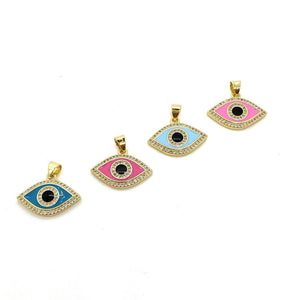 Enamel Evil Eye with Crystal Pendant - ShopHannaLee