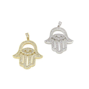 Bold Hamsa Crystal Pendant - ShopHannaLee