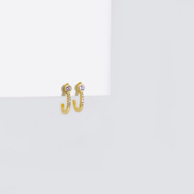 Mini Bezelled Pave Huggies - ShopHannaLee