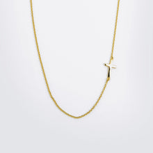 Load image into Gallery viewer, Mini Side Cross Necklace - ShopHannaLee