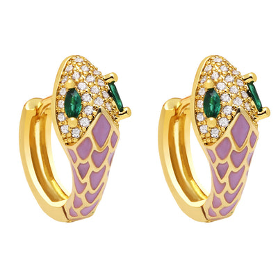 Enamel Snake Earrings