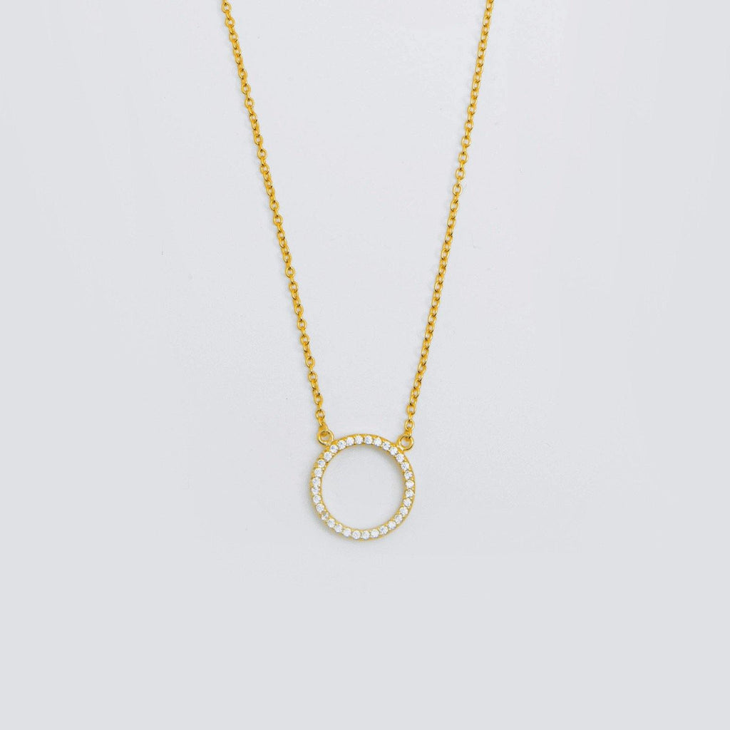 Open Circle Crystal Necklace - ShopHannaLee