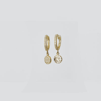 Pave Disc CZ Huggies - ShopHannaLee