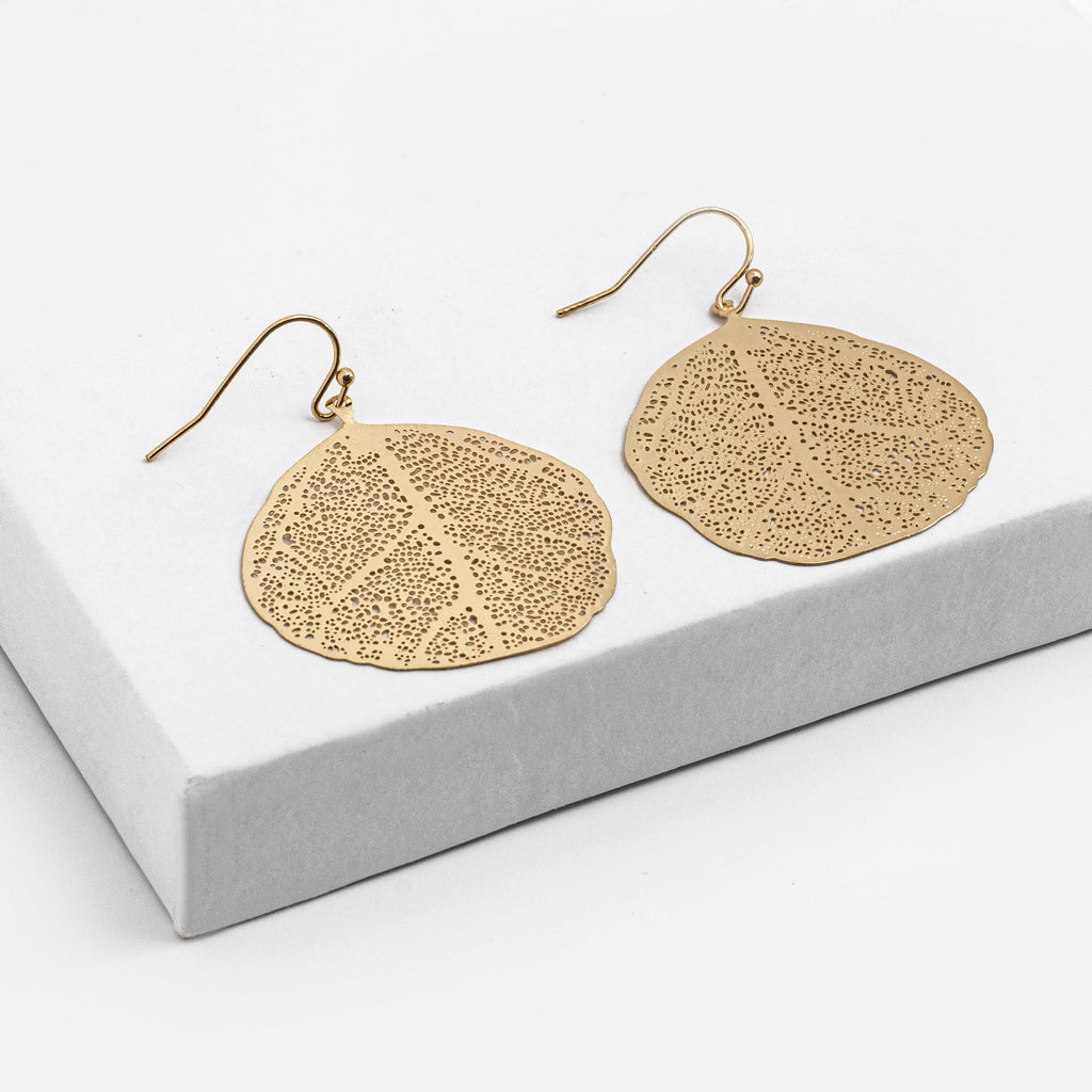 The Round Leaf Earrings - ShopHannaLee
